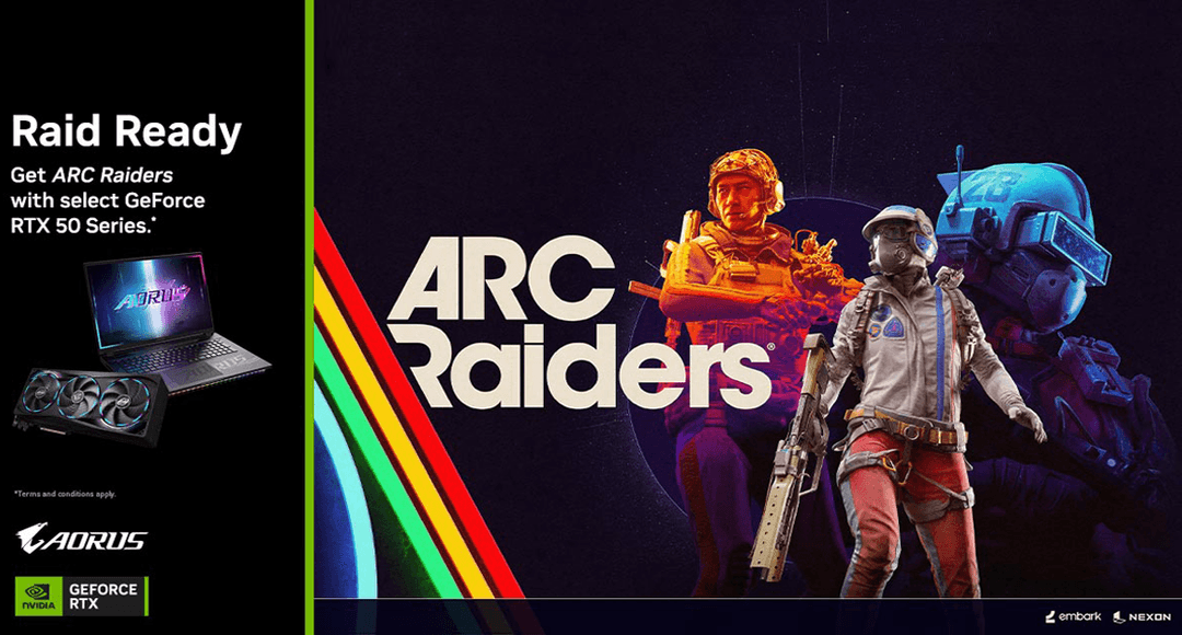 NVIDIA x GIGABYTE – MUA CARD ĐỒ HỌA RTX 5070 TRỞ LÊN, NHẬN CODE GAME ARC RAIDERS DELUXE