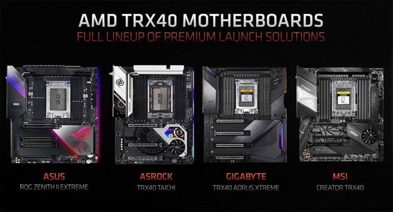 Danh sách Mainboard AMD TRX40 đã được ra mắt