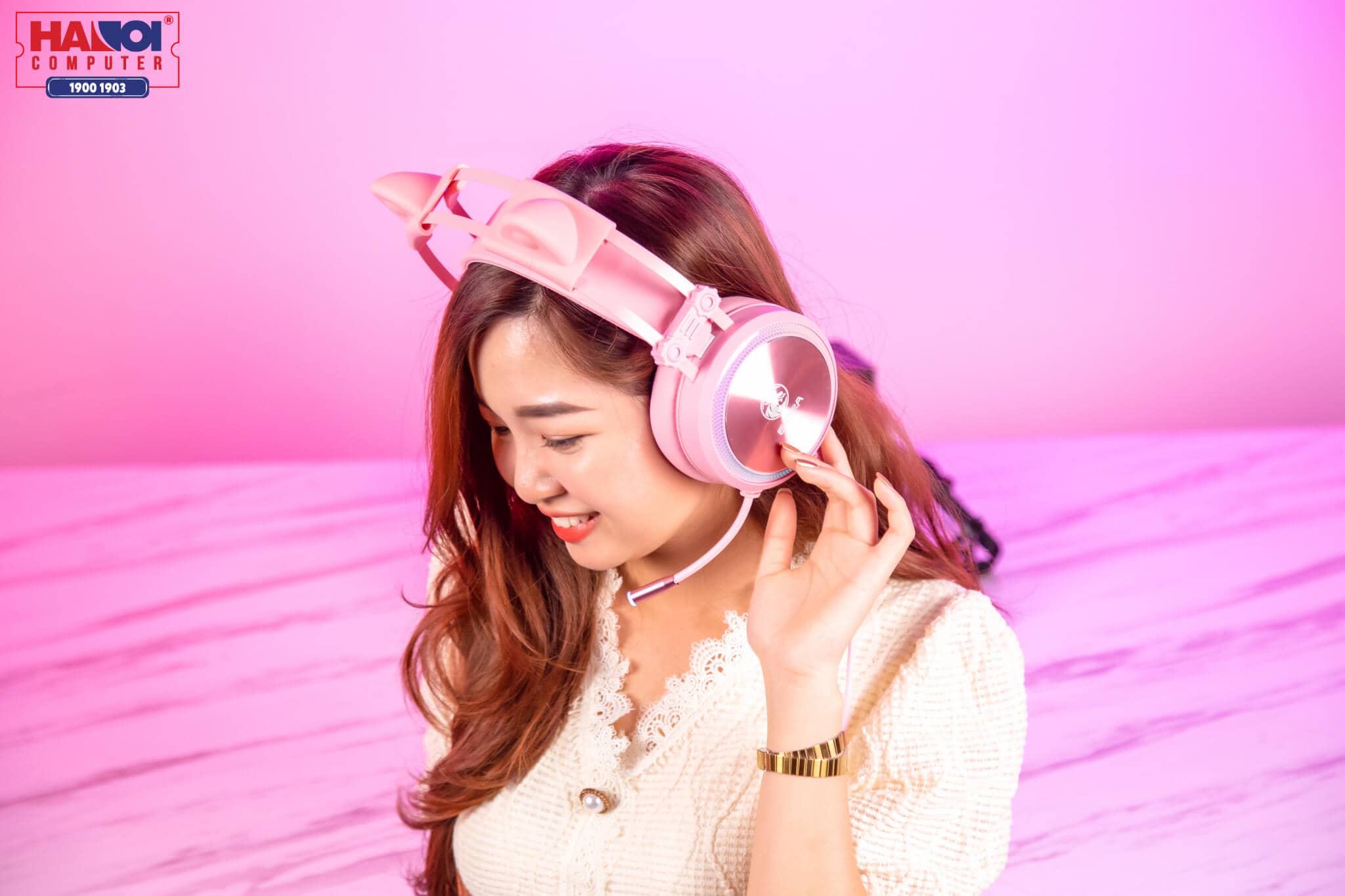 Tai nghe E-Dra EH412 Pro Led RGB, USB Màu Hồng 5