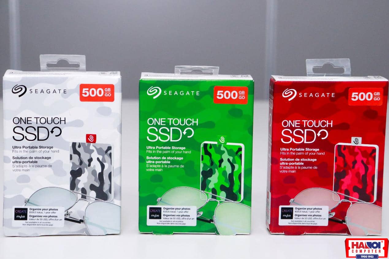Ổ cứng gắn ngoài SSD 500GB USB 3.0 2.5 inch Seagate One Touch Camo Xanh lá - STJE500407