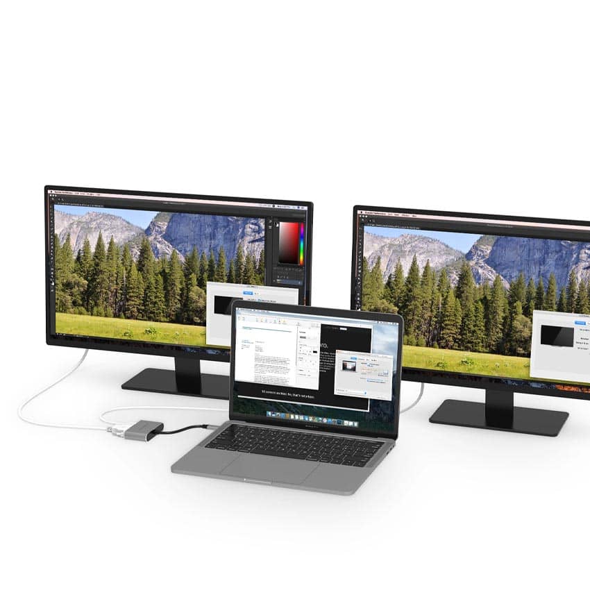 Bộ chuyển đổi Type C sang HDMI và VGA Lention C51sHV,