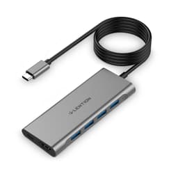 Bộ chuyển đổi Type C 6 trong 1 Lention C35H-1M, xám (Type C ra HDMI + 4*USB 3.0 + 1 PD)