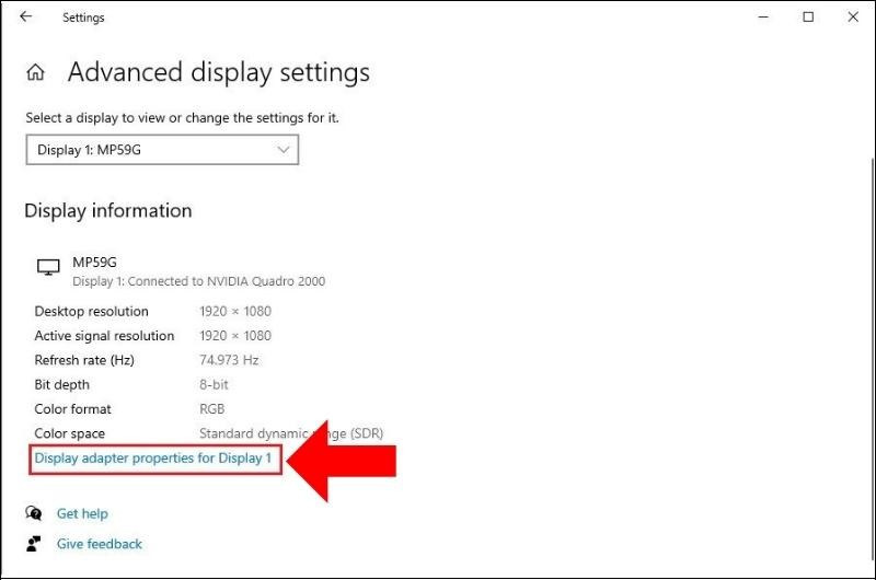 Cách chỉnh tần số quét màn hình laptop Windows 10 bước 3