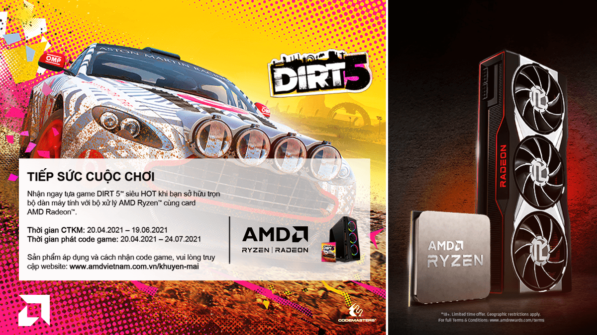 Hanoicomputer-AMD-Tiếp sức cuộc chơi tặng Dirt 5 