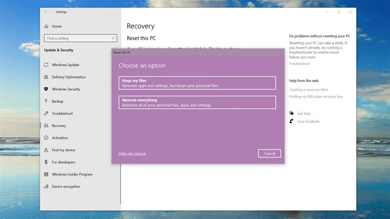 Sửa thanh taskbar bị đơ Thử Reset Windows